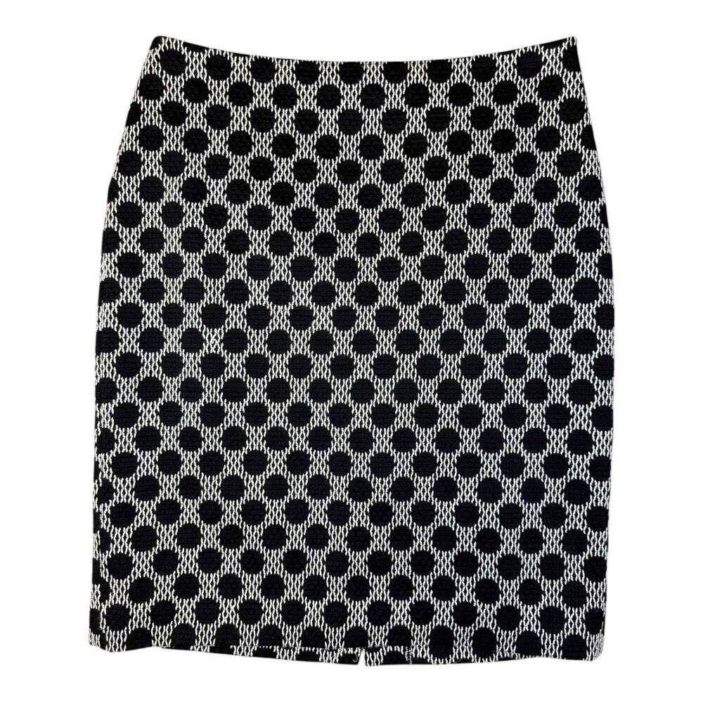 Ann Taylor Factory Women's Black Textured Geometric Pencil Skirt Size 12